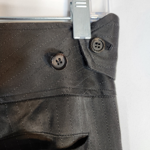 Tahari Black w/Stitching Pinstripes Wide Leg Dress Pants Size 2 - Picture 6 of 10